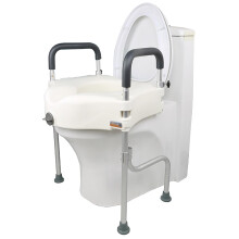 Toilet seat riser for seniors, 170 support, 150 kg capacity, antislip frame.