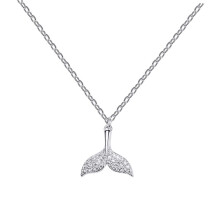 Mermaid Necklace with Fishtail Clavicle Chain for Women, Birthday Gifts, Weddings, Special Occasions, Silver Color with Sparkling Details