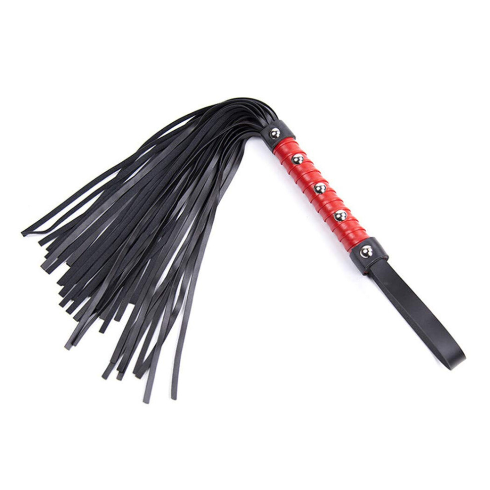 Whip Sex SM Flogger Leather Rivets Flogger Red Whip for SM Sex Crop Sex Toy Cosplay Games 44 cm