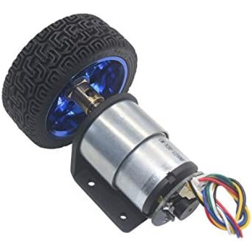 XBAOFU 1pc 37mm Diameter DC Gear Motor With Encoder, 12V/24V, JGB37520, 60RPM, Wheel Kit for DIY 2