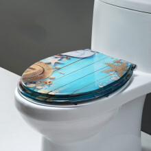 Elongated Soft Close Toilet Seat Marble Pattern Heavy Duty Resin Lid Quiet Close Easy Install Black