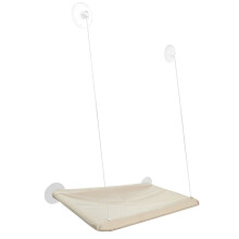 Cat Window Bed, Heavy Duty Kitten Perch, Soft Hammock, 4 Suction Cups, Cream
