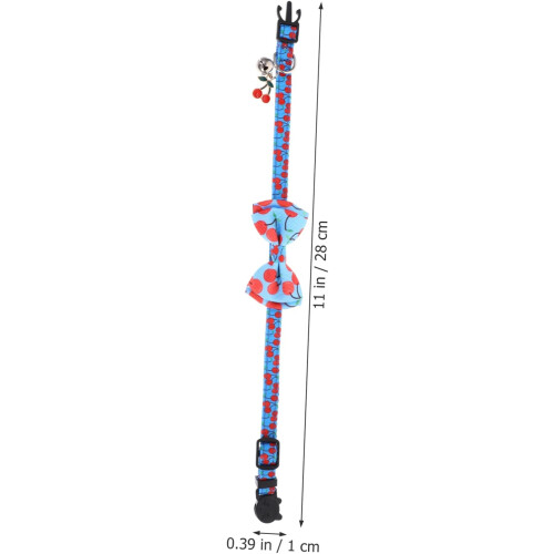 Adjustable Cat Collar With Removable Bell And Cherry Blossom Design 2
