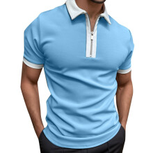 Men's Cotton Polo Shirt Set Short Sleeve 4XL, Black, Blue 3XL