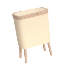 Trash Can with Lid 15L Large Capacity Space Saving  Leg Garbage Bin for Bedroom Dorm