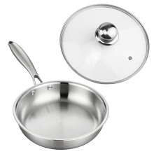 Poêle à frire en acier inoxydable avec poignée ergonomique,-30CM