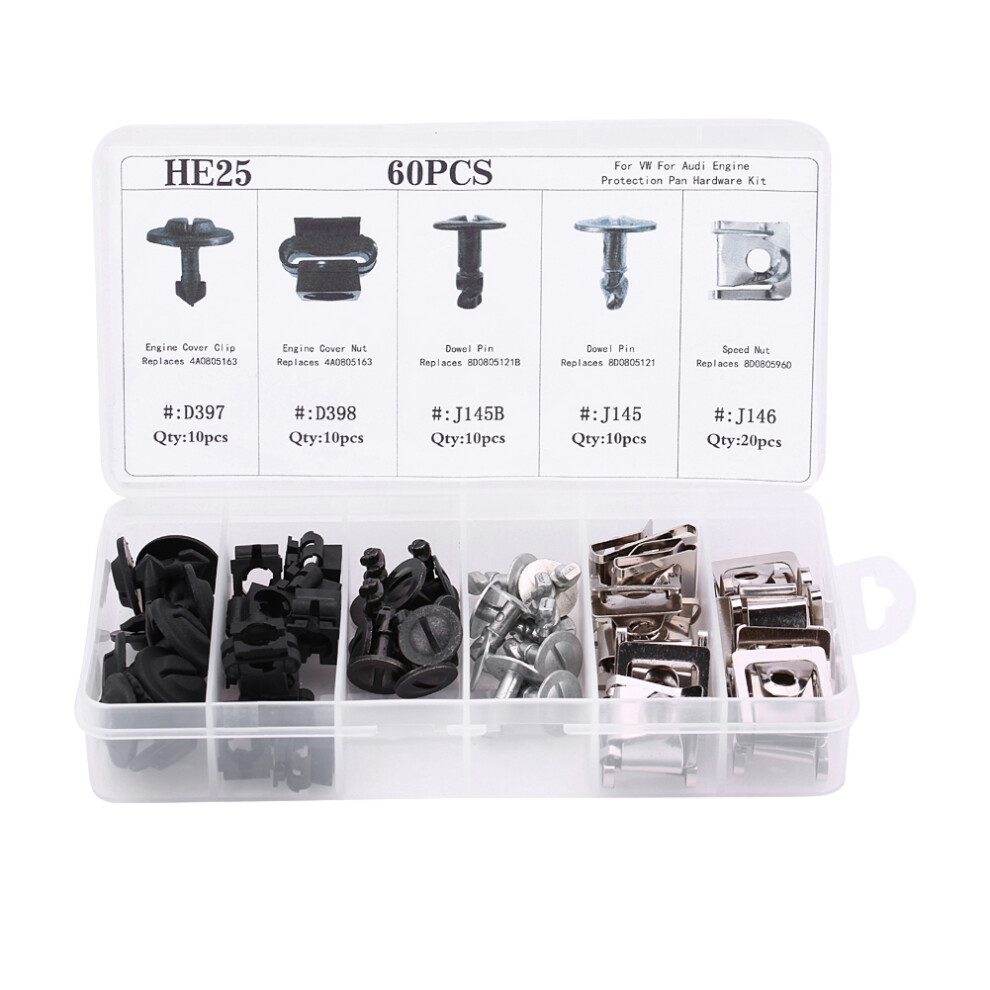 Universal Fit Engine Undertray Fixing Kit Premium Automotive Plastic Long Service Life Car Engine Protection Pan Hardware Clips Kit Solid Durable 9190834850306