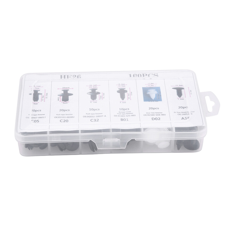 Automotive Fasteners Set Push Retainer Clips Universal Fit Anti Corrosion Sturdy Nylon Material Car Door Panel Remover Included Premium Plastic Safe 9190834197982