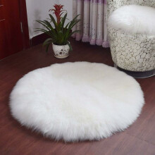Area Rug for Living Room Bedroom, Machine Washable Faux Fur Comfortable Mat for Wedding Gifts (White)