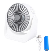 USB ventilátor irodai asztalhoz, ultra csendes, akkumulátoros személyi ventilátor 3 sebességfokozattal és 360 fokos légáramlás-forgatással,