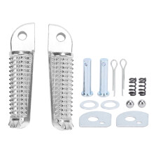 Pedane in alluminio per moto Kawasaki, pedane cromate anteriori e posteriori, aftermarket, resistenti, facili da installare, ad alte prestazioni.