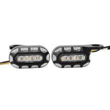 Motorcykel foran LED-blinklys Mini-styrmonterede blinklys Switchback-mønster Universal kompatibilitet Klar ravfarve Anti-korrosion Lav