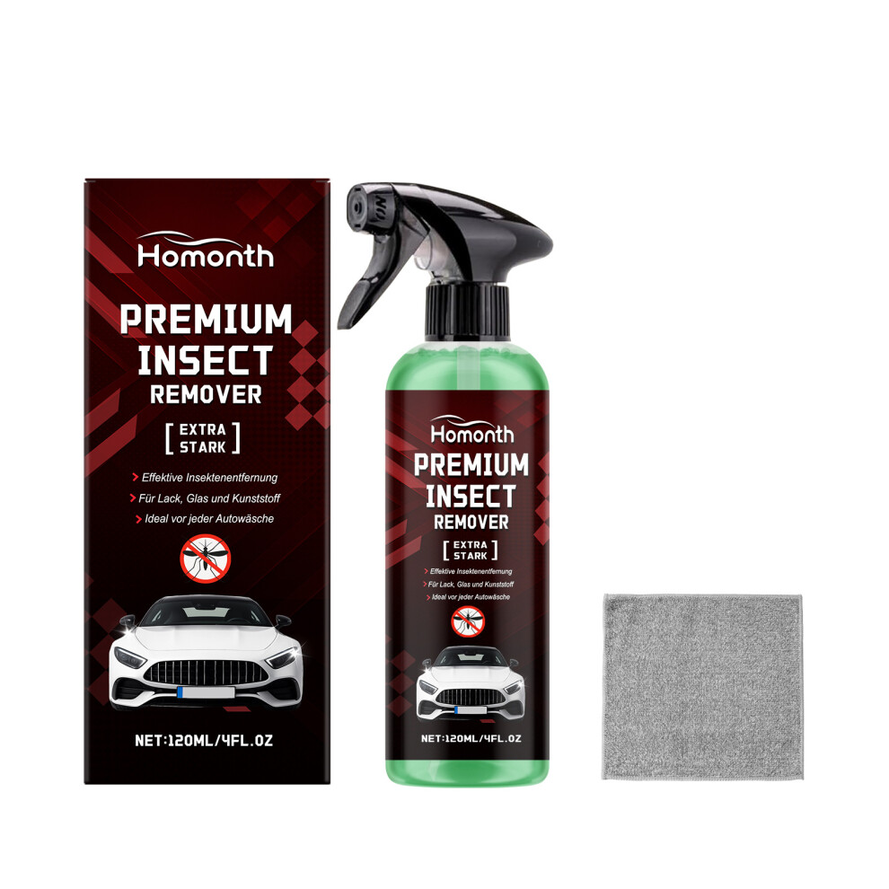 (120Ml+ Towel) Car Shellac Cleaning Agent Set, Car Head Flying Insect Stains, Car Paint Surface Cleaning Supplies 6900054958712