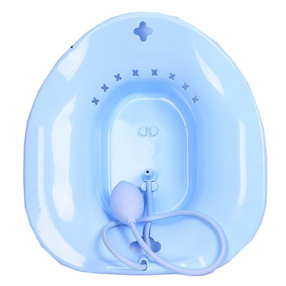 Blue Seat Bath For Toilet Seat, Seat Bath Seat For Hemorrhoids, Perineum Bath And V Steam Bath, Soaking Basin For Inflammation Treatment, 39.7X36.7cm
