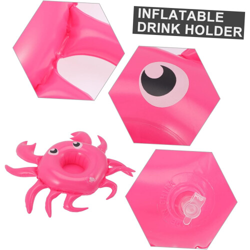Inflatable drink holder, float holder, drink pool, inflatable drink rack, inflatable cup holder, PVC pink 1