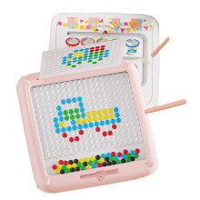 Magnetic Dots Drawing Board, Learning Cardboard Plate, Magnetic Art Toy, 31x3x31.5 cm, Pink, For Children 3
