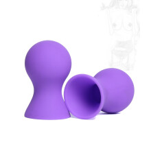 Silicone Round Nipple Sucker Breast Pump Nipple Stimulator, 1 Pair, For Women and Men, Lilac