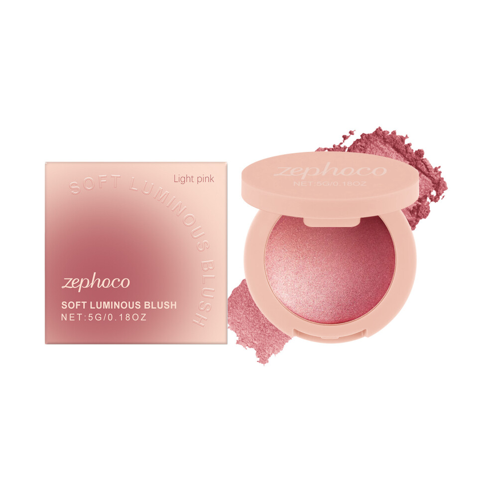 (5g) Zephoco micro-luminous pearl blush, light pink, creates a rosy glow, is delicate and long-lasting and is not easy to wear off.