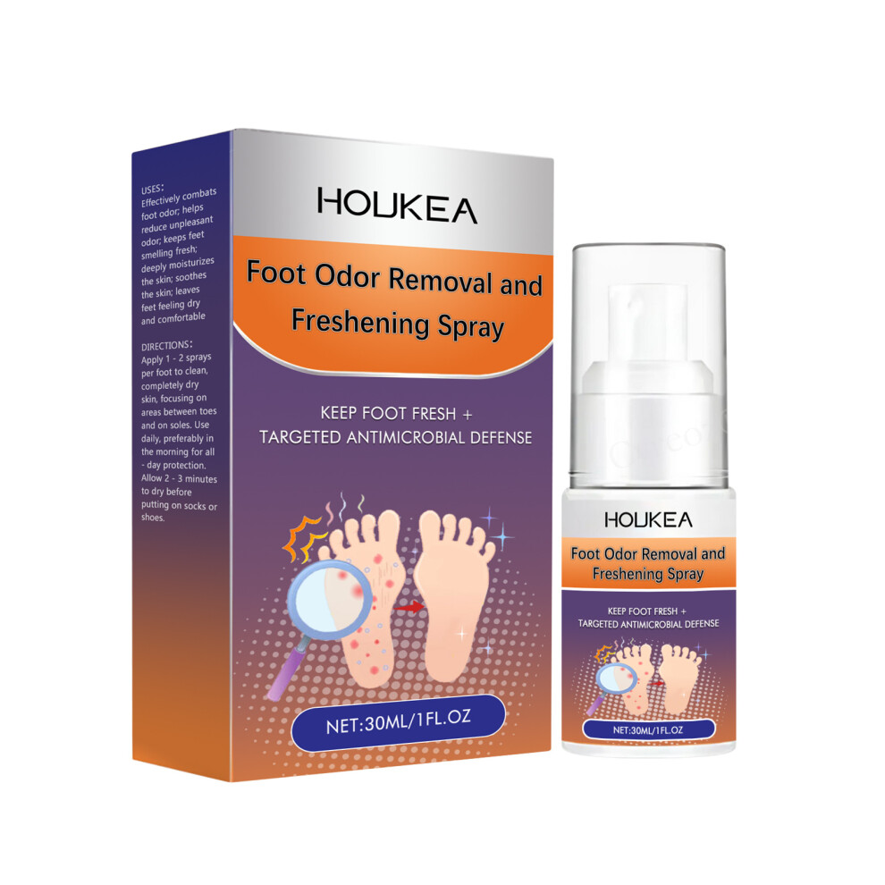 (30ml) HOUKEA foot spray cares for the feet, cleans, refreshes and comforts daily portable care spray