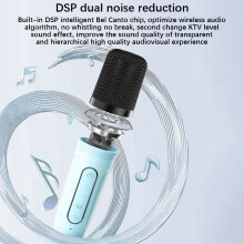 Mini kabellose Karaoke-Maschine mit 2 Mikrofonen, 5W RGB-Licht, 1200mAh wiederaufladbarer Akku