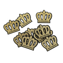 10Pcs Golden Crown Embroidered Patches for Clothes Handbags DIY Decor