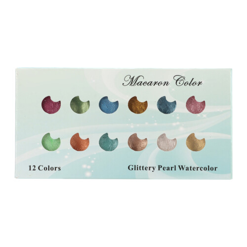 Glitter Aquarellfarbe Feste Verpackung Metall 1