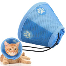 Waterproof Cat Collar Protective ECollar for PostSurgery and Wounds, Soft, Blue, Size S