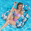 Hammock Pool Float  Inflatable Lounger with Backrest, Raft Drifter for Lake Swimming Blue 2