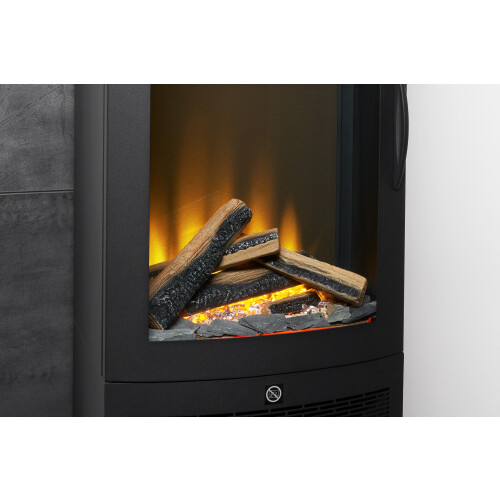 Acantha Tile & Hearth Set in Slate Effect with Horizon Stove & Angled 2