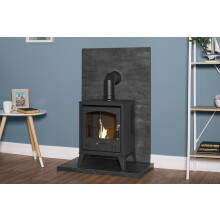 Acantha Tile & Hearth Set in Slate Venetian Plaster Effect with OKO S2
