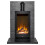 Acantha Tile & Hearth Set in Slate Effect with Horizon Stove & Angled 4