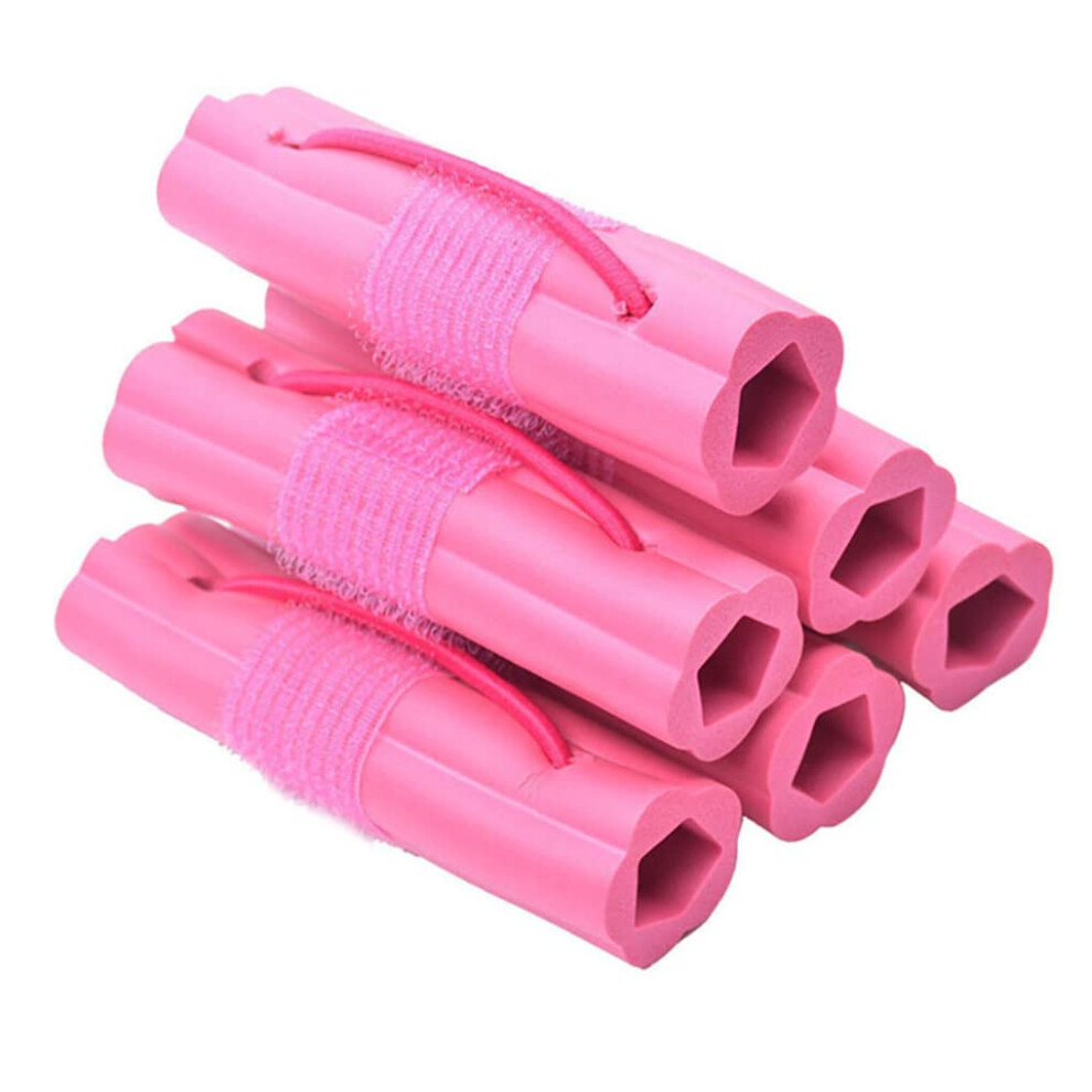 Magic Foam Sponge Hair Curler 6Piece Set NoHeat DIY Wavy Hair Rollers For Women Rosy Sleeping Travel