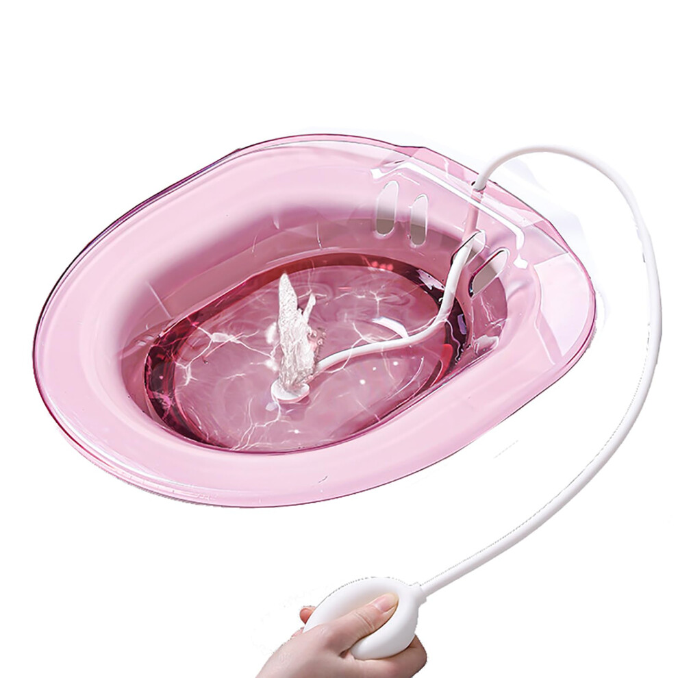 Hemorrhoid Perineal Bath and V Steam Bath, Seat Bath for Toilet Seat, Ideal for Patients After Episiotomy Pink1 38x35.5cm