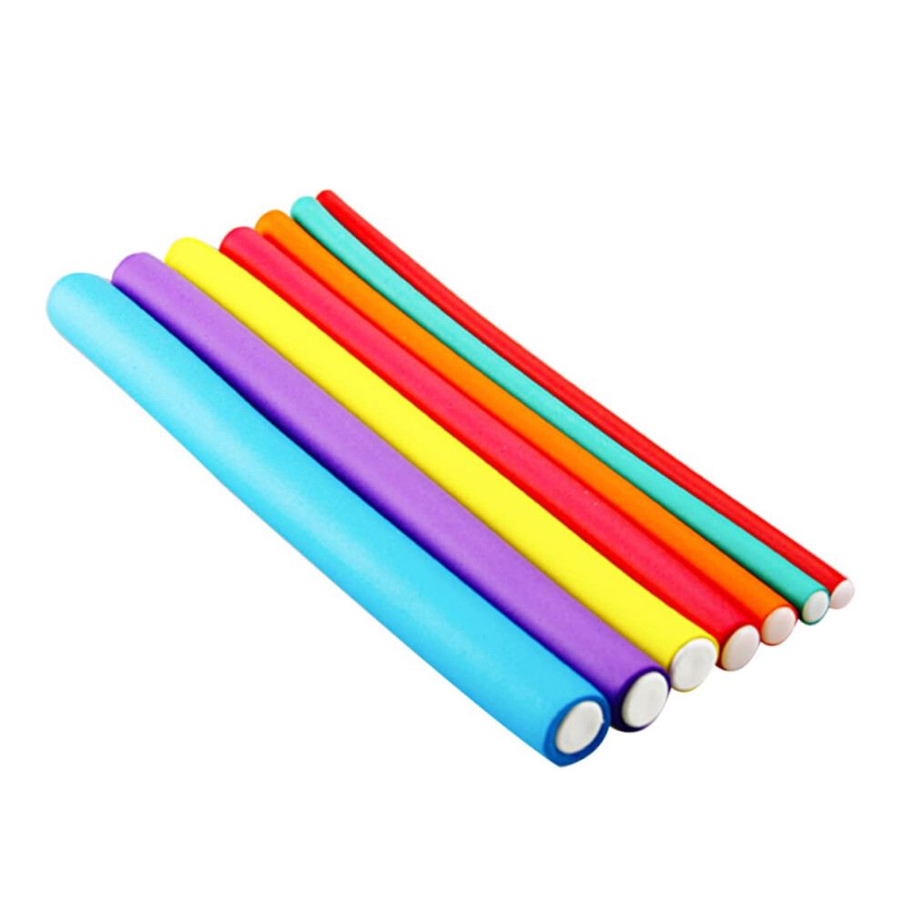 20pcs Cold Wave Hair Curler Stick Heatless Perm Rods For Spiral Curls No Heat Damage Random Color