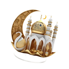 Eid Mubarak 2D Flat Acrylic Moon Castles Ornament Decorative