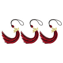 Soft Rayon 2026 Graduation Cap Tassels Year Charm-red and black