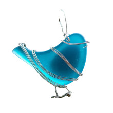 Christmas Tree Ornament Blown Glass Bird Ornament-bluebird