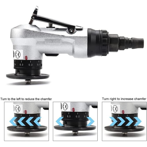 Pneumatic mini chamfering tool with replaceable blade inserts and bearings, 45degree air chamfering deburring tool Ref: 1577 2