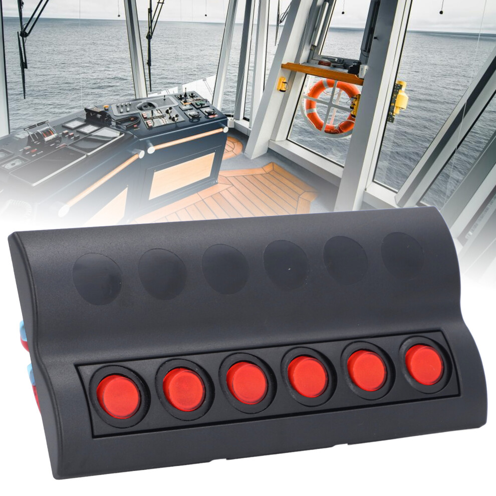 Marine 6-Gang Waterproof Switch Panel With Overload Protector For Rv Boat Dc12v 9381381240768
