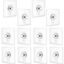 Wall Hangers Without Nails, No Damage Picture Hooks Waterproof and Rustproof Easy to Apply and Remove for Indoor Outdoor Use, Durable Adhesive Hooks f