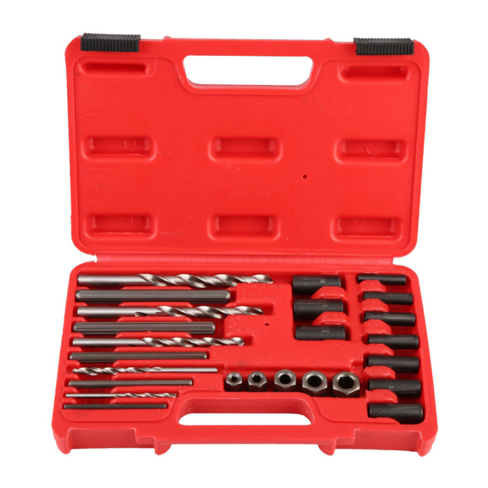 Broken Screws Removal Tool With Screw Extractor Drill Bolt Extractors Reverse Spiral Recess Design High Precision Thread High Speed Drill Bits For 9437117547028
