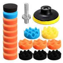 Sponge Polishing Pads Car Polisher Buffer Drill Adapter Buffing Pad Kit With Adhesive Backing Pad For Foam Polish Pad Soft Sponge Material Suitable