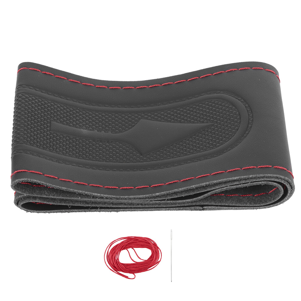 Stitch On Wrap Steering Wheel Cover With Uni Fit, Non-Fading 3-D Design For 15 Inch Wheel, Dur Microfiber Non-Slip Steering Wheel Protector With Soft 9190834419992