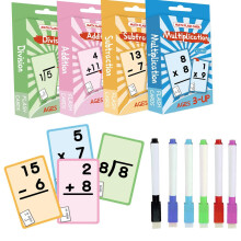 Addition and Subtraction Flash Cards, 144 Math Facts, Colorful Study Cards, Homeschool Learning Set