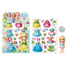 Magnetic paper dolls, magnetic dressup dolls  Costume dresses, cutouts for princess paper dolls