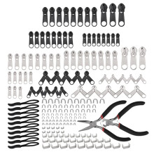 Zipper Kit, Zipper Pull Rescue with Zipper Installation Pliers, Tools and Reinforcer, Extension Handles for Luggage Ref: 5424