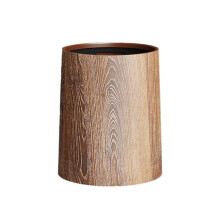 Wood Grain Trash Can Large Capacity Decorative Waste Basket for Bathroom Bedroom Office Dorm