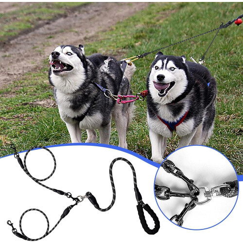 Split Dog Leads, Double Ended Dog Cable, No Tangling Pet Walking Cable 1