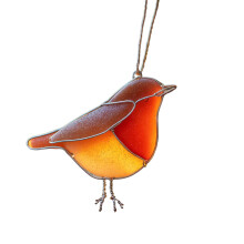 Blown Glass Bird Ornament Suncatchers Christmas Decors-Robin