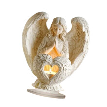 White Praying Angel with Heart 2D Flat Acrylic Sculpture